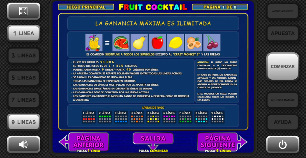 juego fruit cocktail gratis